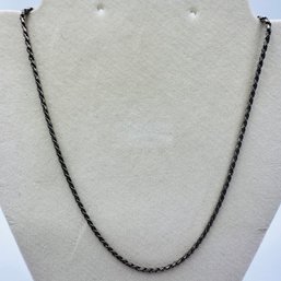 Italy  Sterling Silver Wheat Chain Necklace, 9.52 G.