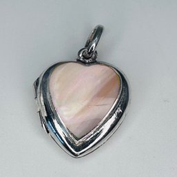 A, MOTHER OF PEARL Sterling Silver Locket, 5.14 G.