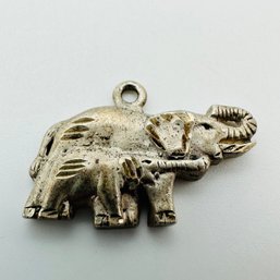 Sterling Silver Mother And Baby Elephant Pendant Engraved SC. 2.38 G.