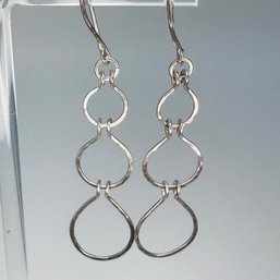 Sterling Silver Graduated Dangle Earrings 1.98g