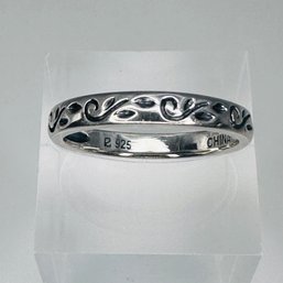 Regal Casting Sterling Silver Band With Vine Design, Size 8. 2.40 G.