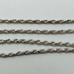 Italy  Sterling Silver Wheat Chain Necklace, 6.84 G.