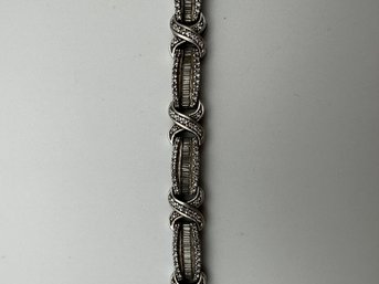 Sterling Silver Bracelet With Unique Design & Glass Stones 24.18g
