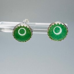 NEPHRITE, Sterling Silver Studs 1.50 G.