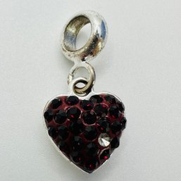 Da Vinci  Sterling Silver Heart Pendant With Ruby, Colored Stones, 4.00 G.