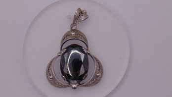 Sorrento Sterling Pendant With Black Stone 5.3g