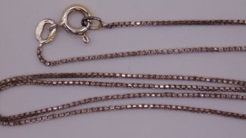 Sterling Box Chain Necklace 1.9g