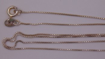 Sterling Box Chain Necklace 1.3g