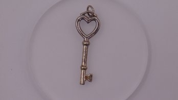 Sterling Heart Key Pendant 1.4g