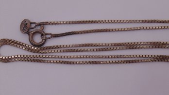 Sterling  Box Chain Necklace Italy 2.9g