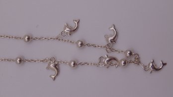 Sterling Dolphin Ankle Bracelet 5.6g