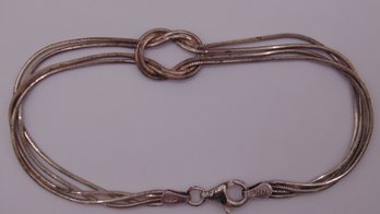 Sterling 4 Strand Box Chain Knotted Bracelet 6.3g