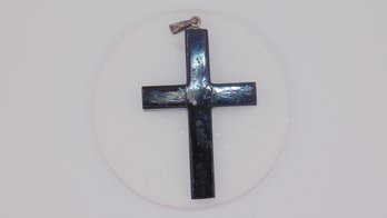 Sterling Black Cross Pendant 2.6g