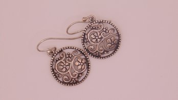 Sterling Flower Dangle Earrings 3.0g