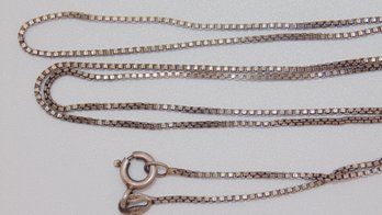 Sterling Box Chain Necklace 2.9g