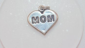 Sterling Heart Shaped MOM Pendant 3.6g