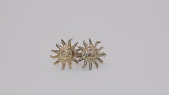 Sterling Sun Stud Earrings .7g