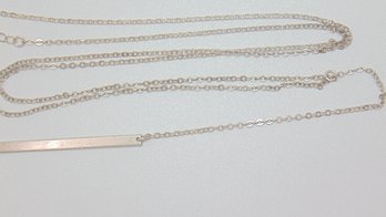 Sterling Cable Chain Necklace With Pendant 3.7g