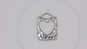 Sterling Cut Out Heart With Always Engraved Pendant 1.8g