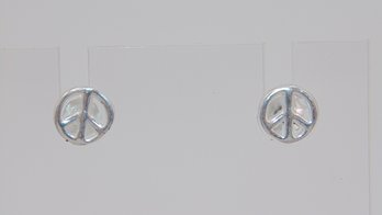 Sterling Peace Stud Earrings .8g