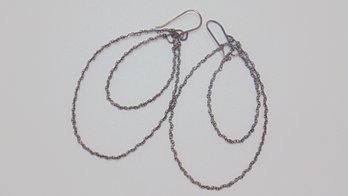 Sterling Wired Chain Dangle Earrings 3.3g