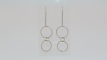 Sterling Interlocking  Circles Dangle Earrings 2.0g