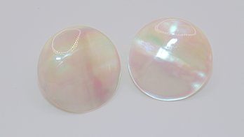 Sterling Opal Screwback Clip On Earrings 8.5g