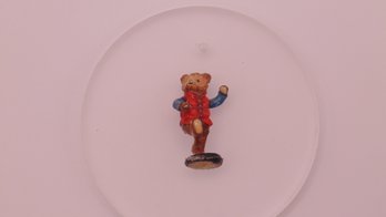 Sterling Painted Dancing Bear With Jacket Figurine 3.2g