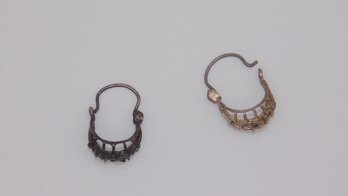 Sterling Net Hoop Earrings 1.2g