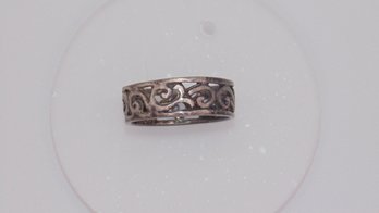 Sterling Scroll Design Ring 3.2g Size 7