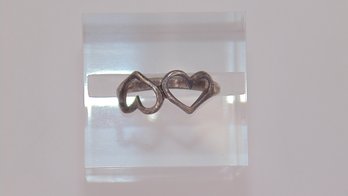 Sterling 2 Heart Ring 1.5g Size 5