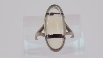 Sterling Glass Cocktail Ring 3.7g Size 5.5