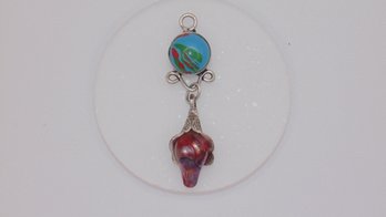 Sterling Abstract Colorful Pendant 3.4g