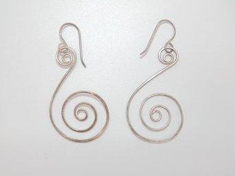 Sterling Swirl Hook Earrings 3.4g