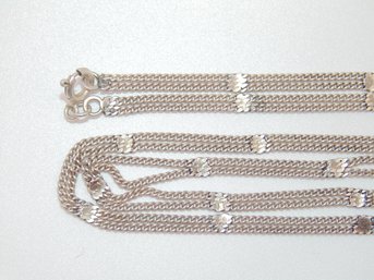 Sterling Double Curb Chain Necklace 5.1g