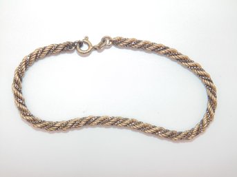 Sterling Twisted Gold Plated Rope Chain With Sterling Box Chain Bracelet 5.5g