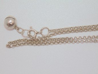 Sterling Rolo Chain Ankle Bracelet With Bell 2.9g