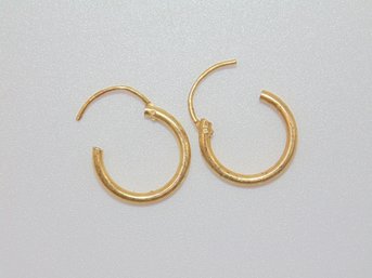 Sterling Gold Plated Huggie Earrings .6g