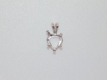 Sterling Heart Setting Pendant .2g