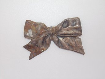 Sterling Bow Brooch 6.3g