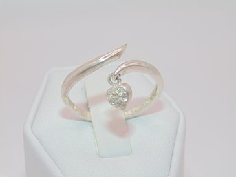 Sterling Wrap Ring With Heart Size 10 2.5g