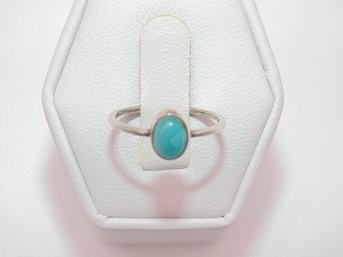 Sterling Turquoise Stone Ring Size 4.75 .9g