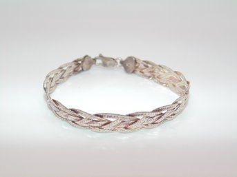 Sterling Flat Snake Chains Breaded Bracelet 8.2g