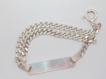 Sterling Curb Chain With Bar Says Paige Bracelet 6.4g