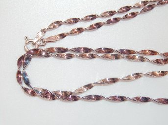 Sterling Flat Twisted Snake Chain Necklace 3.6g