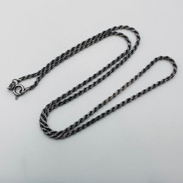 S, Italy Sterling Silver Rope Chain Necklace, 5.99 G.