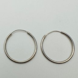 Sterling Silver Endless Hoop Earrings  1.28 G.
