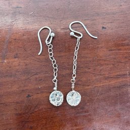 Sterling Dangle Earrings - Floral Design - 2.72 Grams