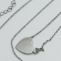 And Sterling Silver Cable Chain, Heart Pendant Necklace 2.21 G