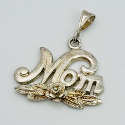 SA Sterling, Silver Mom And Rose Pendant 2.78 G